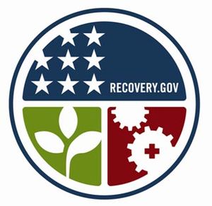 The emblem of the American Recovery and Reinve...