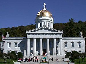 Front view of the Vermont State House (taken S...