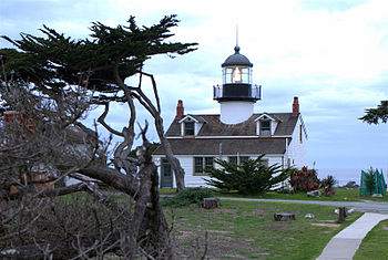 English: Point Piños Light near Pacific Grove,...