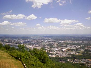 Chattanooga, Tennessee from Lookout Mountain.
